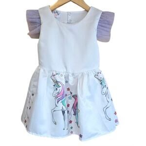 Mia Belle Girls Unicorn Princess Tulle Costume Dress
